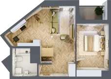 2 pokoje, mieszkanie 45,67 m², piętro 14, oferta nr M182, Sky Trust II , Kielce, Bocianek, al. Solidarności / ul. Świętokrzyska