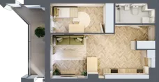 2 pokoje, lokal inwestycyjny 43,43 m², piętro 2, oferta nr L24, Sky Trust II - lokale inwestycyjne, Kielce, Bocianek, al. Solidarności / ul. Świętokrzyska