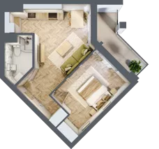 2 pokoje, lokal inwestycyjny 40,57 m², piętro 3, oferta nr L39, Sky Trust II - lokale inwestycyjne, Kielce, Bocianek, al. Solidarności / ul. Świętokrzyska