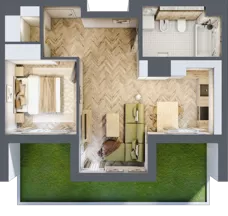 2 pokoje, mieszkanie 43,01 m², parter, oferta nr A, Dzielnica Trust, Kielce, Na Stoku, ul. Gen. Władysława Sikorskiego