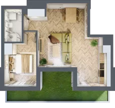 2 pokoje, mieszkanie 41,30 m², parter, oferta nr B, Dzielnica Trust, Kielce, Na Stoku, ul. Gen. Władysława Sikorskiego