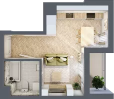 1 pokój, mieszkanie 25,93 m², piętro 2, oferta nr B, Dzielnica Trust, Kielce, Na Stoku, ul. Gen. Władysława Sikorskiego