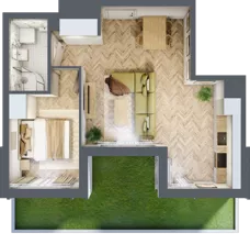 2 pokoje, mieszkanie 41,30 m², parter, oferta nr C, Dzielnica Trust etap II, Kielce, Na Stoku, ul. Gen. Władysława Sikorskiego