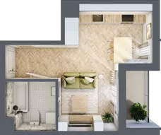 1 pokój, mieszkanie 25,93 m², piętro 2, oferta nr C, Dzielnica Trust etap II, Kielce, Na Stoku, ul. Gen. Władysława Sikorskiego