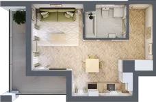1 pokój, mieszkanie 31,42 m², piętro 3, oferta nr D, Dzielnica Trust etap II, Kielce, Na Stoku, ul. Gen. Władysława Sikorskiego