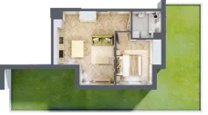 2 pokoje, mieszkanie 36,16 m², parter, oferta nr E, Dzielnica Trust etap II, Kielce, Na Stoku, ul. Gen. Władysława Sikorskiego
