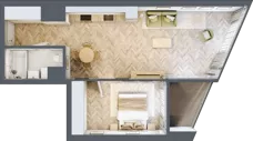 2 pokoje, mieszkanie 51,84 m², piętro 8, oferta nr M.43, O27 Apartamenty Opolska, Katowice, Śródmieście, ul. Opolska 27