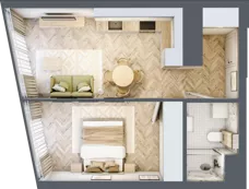 2 pokoje, mieszkanie 40,46 m², piętro 17, oferta nr M.214, O27 Apartamenty Opolska, Katowice, Śródmieście, ul. Opolska 27