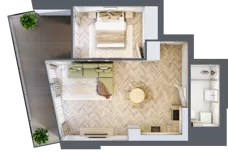 2 pokoje, mieszkanie 45,17 m², piętro 16, oferta nr M.179, O27 Apartamenty Opolska, Katowice, Śródmieście, ul. Opolska 27
