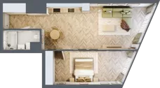 2 pokoje, mieszkanie 57,22 m², piętro 17, oferta nr M.205, O27 Apartamenty Opolska, Katowice, Śródmieście, ul. Opolska 27