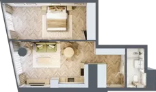 2 pokoje, mieszkanie 47,56 m², piętro 18, oferta nr M.216, O27 Apartamenty Opolska, Katowice, Śródmieście, ul. Opolska 27