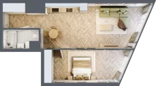 2 pokoje, mieszkanie 57,22 m², piętro 18, oferta nr M.223, O27 Apartamenty Opolska, Katowice, Śródmieście, ul. Opolska 27