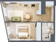 2 pokoje, mieszkanie 40,83 m², piętro 23, oferta nr M.322, O27 Apartamenty Opolska, Katowice, Śródmieście, ul. Opolska 27