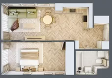 2 pokoje, mieszkanie 46,79 m², piętro 17, oferta nr M.212, O27 Apartamenty Opolska, Katowice, Śródmieście, ul. Opolska 27
