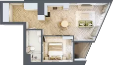 2 pokoje, mieszkanie 48,47 m², piętro 8, oferta nr M.41, O27 Apartamenty Opolska, Katowice, Śródmieście, ul. Opolska 27
