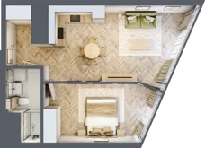 2 pokoje, mieszkanie 46,71 m², piętro 21, oferta nr M.275, O27 Apartamenty Opolska, Katowice, Śródmieście, ul. Opolska 27