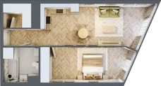 2 pokoje, mieszkanie 54,96 m², piętro 18, oferta nr M.222, O27 Apartamenty Opolska, Katowice, Śródmieście, ul. Opolska 27