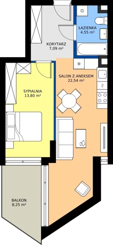 2 pokoje, apartament 47,98 m², piętro 1, oferta nr M.12, Nowa Gwiazda, Katowice, Zawodzie, ul. Bogucicka
