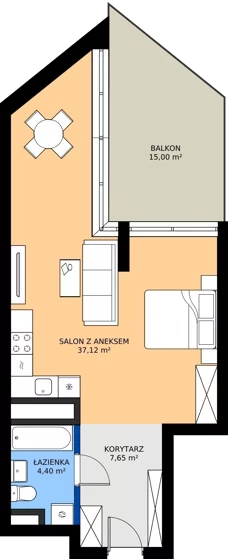 1 pokój, apartament 49,17 m², piętro 13, oferta nr M.206, Nowa Gwiazda, Katowice, Zawodzie, ul. Bogucicka