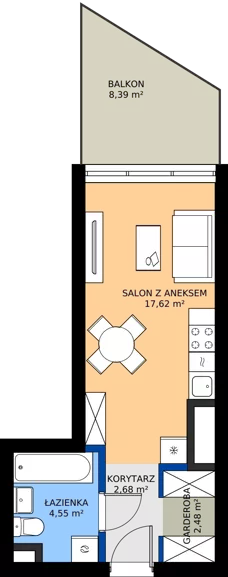 1 pokój, apartament 27,33 m², piętro 9, oferta nr M.143, Nowa Gwiazda, Katowice, Zawodzie, ul. Bogucicka
