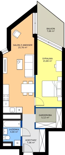 2 pokoje, apartament 57,74 m², piętro 19, oferta nr M.293, Nowa Gwiazda, Katowice, Zawodzie, ul. Bogucicka