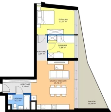 3 pokoje, apartament 59,59 m², piętro 1, oferta nr M.22, Nowa Gwiazda, Katowice, Zawodzie, ul. Bogucicka