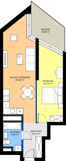 2 pokoje, apartament 54,58 m², piętro 19, oferta nr M.297, Nowa Gwiazda, Katowice, Zawodzie, ul. Bogucicka
