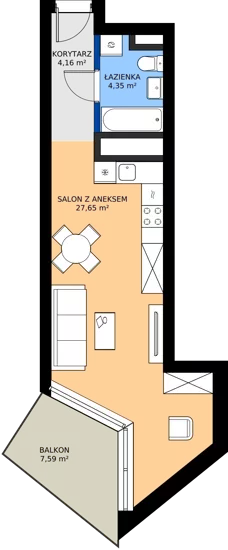 1 pokój, apartament 36,16 m², piętro 19, oferta nr M.289, Nowa Gwiazda, Katowice, Zawodzie, ul. Bogucicka