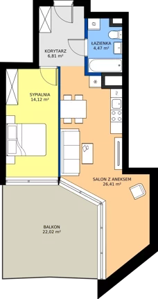 2 pokoje, apartament 51,81 m², piętro 3, oferta nr M.49, Nowa Gwiazda, Katowice, Zawodzie, ul. Bogucicka