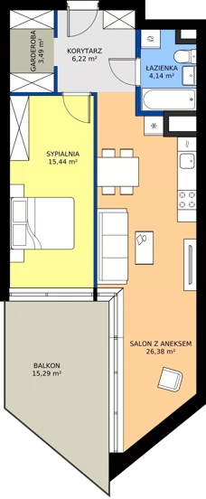 2 pokoje, apartament 55,67 m², piętro 1, oferta nr M.01, Nowa Gwiazda, Katowice, Zawodzie, ul. Bogucicka