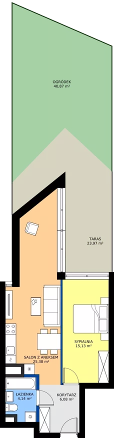 2 pokoje, apartament 47,98 m², piętro 1, oferta nr M.12, Nowa Gwiazda, Katowice, Zawodzie, ul. Bogucicka