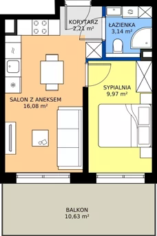 2 pokoje, mieszkanie 31,40 m², piętro 4, oferta nr M23, Massalskiego Trust, Kielce, Ślichowice, ul. Massalskiego