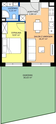 2 pokoje, mieszkanie 32,43 m², parter, oferta nr M4, Massalskiego Trust, Kielce, Ślichowice, ul. Massalskiego