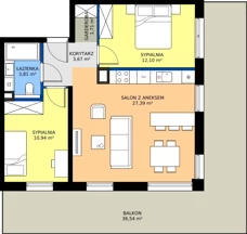 3 pokoje, mieszkanie 59,62 m², piętro 1, oferta nr M7, Massalskiego Trust, Kielce, Ślichowice, ul. Massalskiego