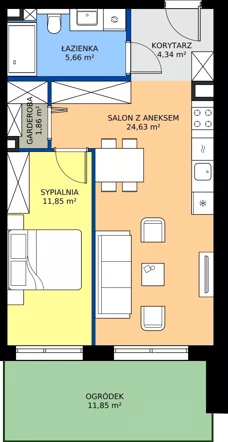 2 pokoje, mieszkanie 48,34 m², parter, oferta nr M30, Massalskiego Trust, Kielce, Ślichowice, ul. Massalskiego