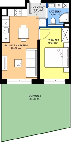 2 pokoje, mieszkanie 31,40 m², parter, oferta nr M3, Massalskiego Trust, Kielce, Ślichowice, ul. Massalskiego