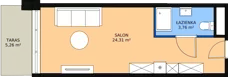 1 pokój, apartament inwestycyjny 28,05 m², parter, oferta nr 0.H15, Linea Mare Pobierowo, Pobierowo, ul. Karola Borka 6