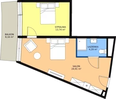 2 pokoje, apartament inwestycyjny 42,92 m², piętro 2, oferta nr 2.A28, Linea Mare Pobierowo, Pobierowo, ul. Karola Borka 6