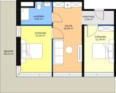 3 pokoje, apartament inwestycyjny 48,83 m², piętro 3, oferta nr 3.A17, Linea Mare Pobierowo, Pobierowo, ul. Karola Borka 6