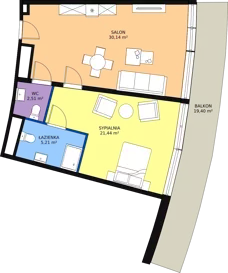 2 pokoje, apartament inwestycyjny 59,23 m², piętro 4, oferta nr 4.A07, Linea Mare Pobierowo, Pobierowo, ul. Karola Borka 6