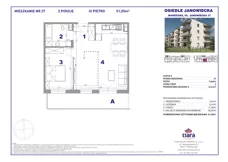 2 pokoje, mieszkanie 51,05 m², piętro 3, oferta nr 27, Osiedle Janowiecka 27, Warszawa, Targówek, Elsnerów, ul. Janowiecka 27