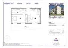 2 pokoje, mieszkanie 56,64 m², parter, oferta nr 33, Osiedle Janowiecka 27, Warszawa, Targówek, Elsnerów, ul. Janowiecka 27