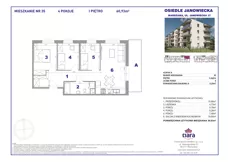 4 pokoje, mieszkanie 60,93 m², piętro 1, oferta nr 35, Osiedle Janowiecka 27, Warszawa, Targówek, Elsnerów, ul. Janowiecka 27
