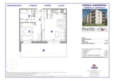 2 pokoje, mieszkanie 44,27 m², parter, oferta nr 3, Osiedle Janowiecka 27, Warszawa, Targówek, Elsnerów, ul. Janowiecka 27