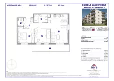 3 pokoje, mieszkanie 62,10 m², piętro 2, oferta nr 41, Osiedle Janowiecka 27, Warszawa, Targówek, Elsnerów, ul. Janowiecka 27