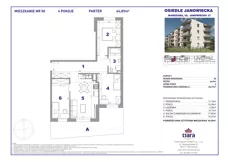 3 pokoje, mieszkanie 64,89 m², parter, oferta nr 50, Osiedle Janowiecka 27, Warszawa, Targówek, Elsnerów, ul. Janowiecka 27
