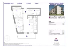 3 pokoje, mieszkanie 55,83 m², piętro 1, oferta nr 56, Osiedle Janowiecka 27, Warszawa, Targówek, Elsnerów, ul. Janowiecka 27