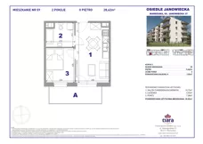 2 pokoje, mieszkanie 28,62 m², piętro 2, oferta nr 59, Osiedle Janowiecka 27, Warszawa, Targówek, Elsnerów, ul. Janowiecka 27