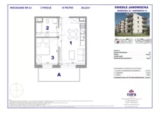 2 pokoje, mieszkanie 28,62 m², piętro 3, oferta nr 63, Osiedle Janowiecka 27, Warszawa, Targówek, Elsnerów, ul. Janowiecka 27