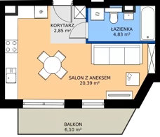 1 pokój, mieszkanie 28,10 m², piętro 5, oferta nr 14C, Strzelców 28, Kraków, Prądnik Czerwony, ul. Strzelców 28